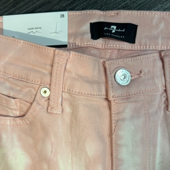 NWT 7 for all mankind tie dyed pink. Size 28. Stretchy! - Picture 4 of 7
